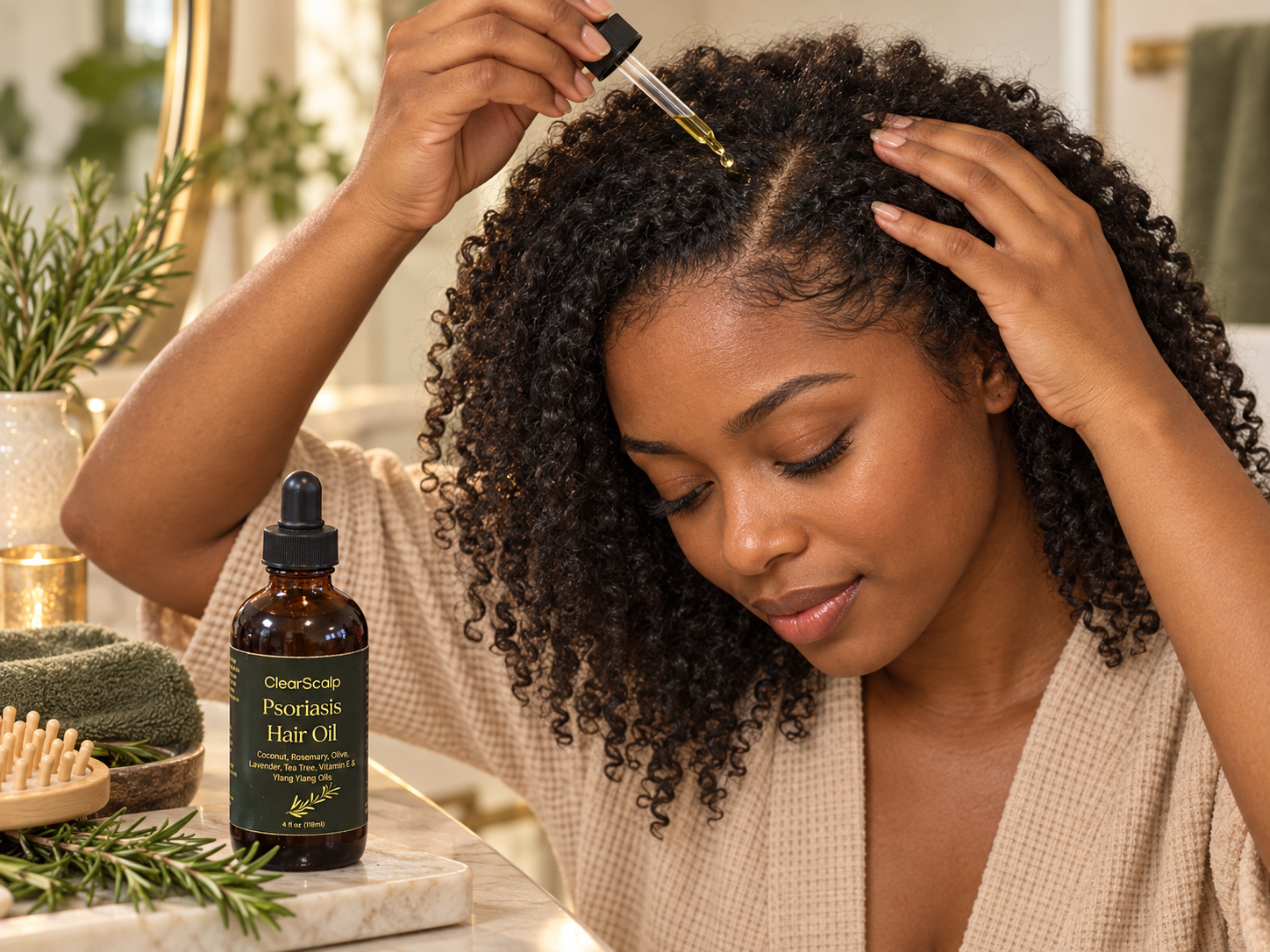 Nubian Shade & Bloom hair Essentials psoriasis scalp care